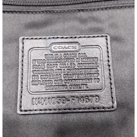 Coach Penelope Black Pebbled Leather Zipper Pockets Crossbody Bag - Picture 12 of 14